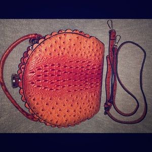 🔥Orange Ostrich Bag W/ Matching Wallet 💥